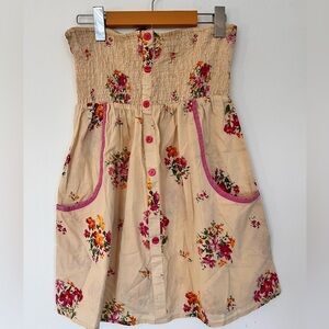 Pink and cream Floral  Dress with Pink Accents. Super feminine!